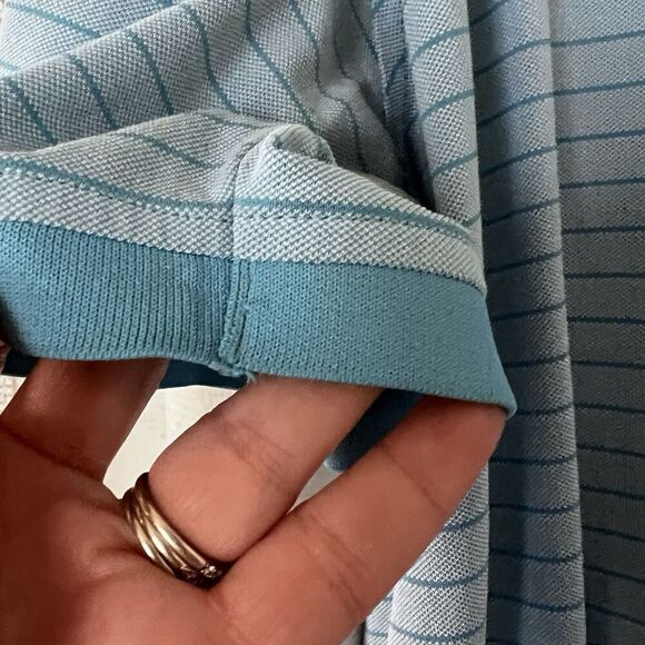 Peter Millar Crown Crafted Polo Blue And White Stripe Size Large - Picture 5 of 12